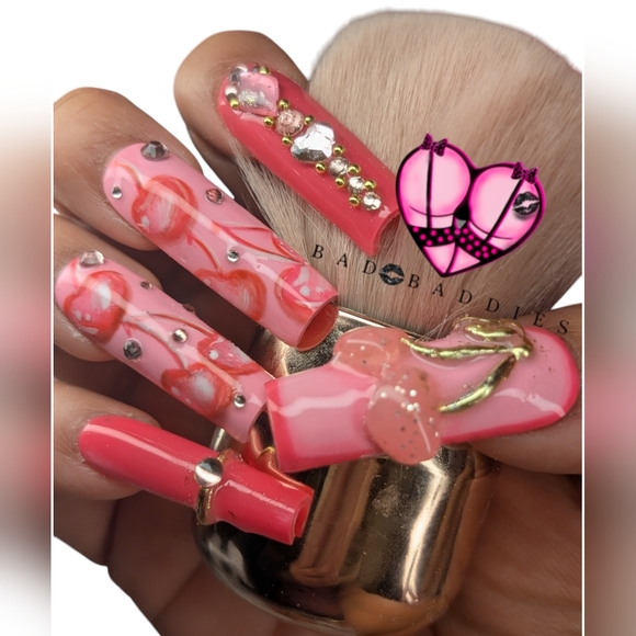 Pink Nail Art Set press on nails set MSLSX